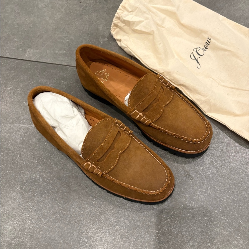 J. Crew Men's Tan Suede Loafers NWOB